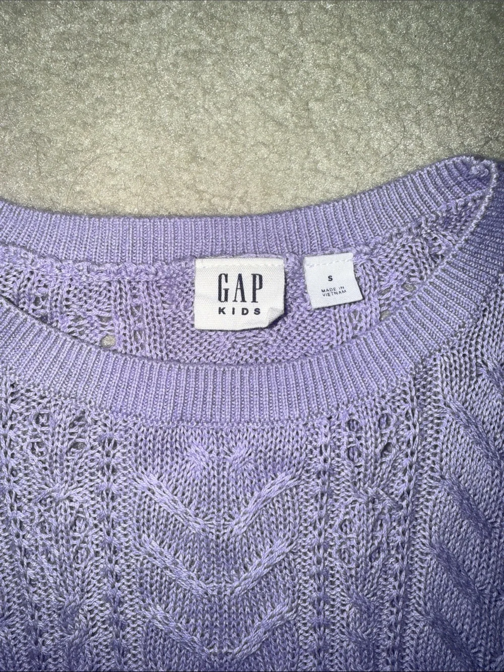 GAP Kids Lavender Knit Puff Sleeve Top